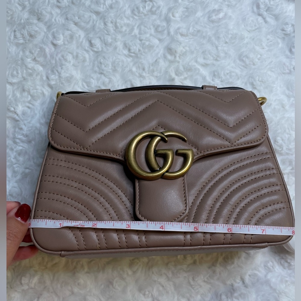 Gucci GG Marmont Dusty Pink Mini Top Handle Bag 🩷 - Picture 13 of 16